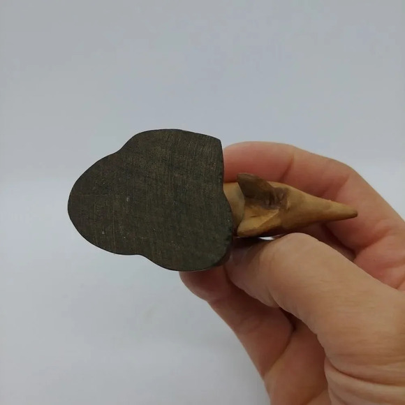 Hand carved Wooden Mini Dolphin  Figurine on Base - Picture 5 of 5